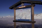 Tafel an Tougnete mit Mont Blanc