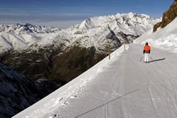 Les Deux Alpes - Abfahrt zur Gondel Pierre Grosse
