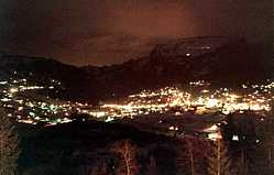 Grindelwald bei Nacht vom Gasthaus Marmorbruch